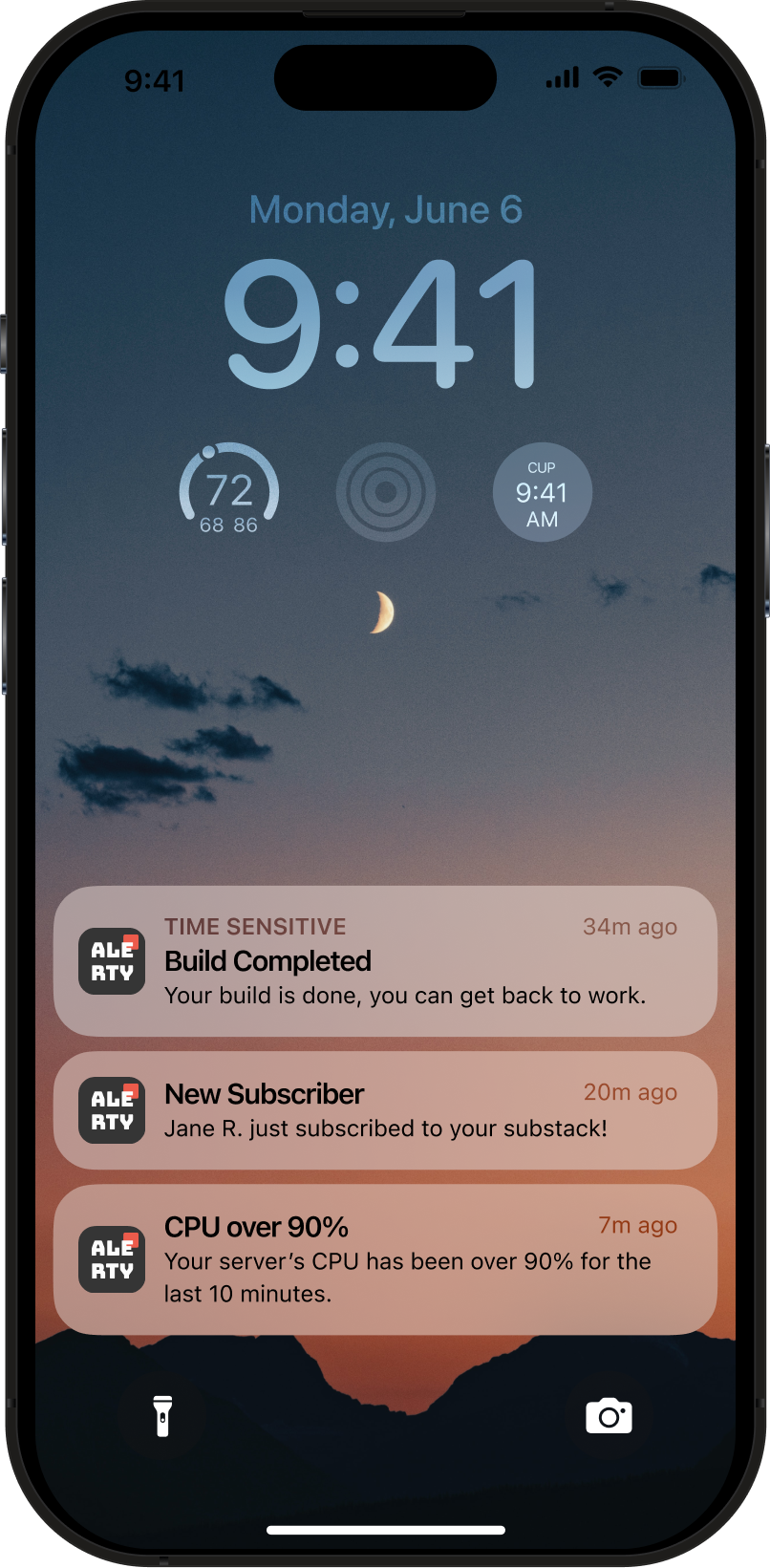 iPhone with alerty notifications